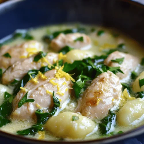 In the fast-paced world we live in, finding time to prepare a wholesome meal can often feel like a daunting task. One-pot meals have emerged as a game-changer for busy families and individuals, offering an effortless solution to cooking that prioritizes both flavor and convenience. The One-Pot Lemon Chicken Gnocchi Delight is the perfect embodiment of this culinary trend, combining tender chicken thighs, creamy sauce, zesty lemon, and fluffy gnocchi into a dish that is as comforting as it is sophisticated. In under 30 minutes, you can serve a delicious dinner that not only satisfies the palate but also garners admiration for its vibrant presentation.