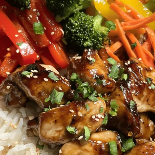The Teriyaki Chicken Rice Bowl is a delightful and versatile dish that has captured the hearts and taste buds of food lovers around the globe. This popular meal combines succulent chicken, vibrant vegetables, and fluffy rice, creating a harmonious balance of flavors and textures that is both satisfying and nourishing. Whether you’re a busy professional looking for a quick weeknight dinner or a meal prep enthusiast wanting to whip up a week’s worth of lunches, this recipe is sure to impress.