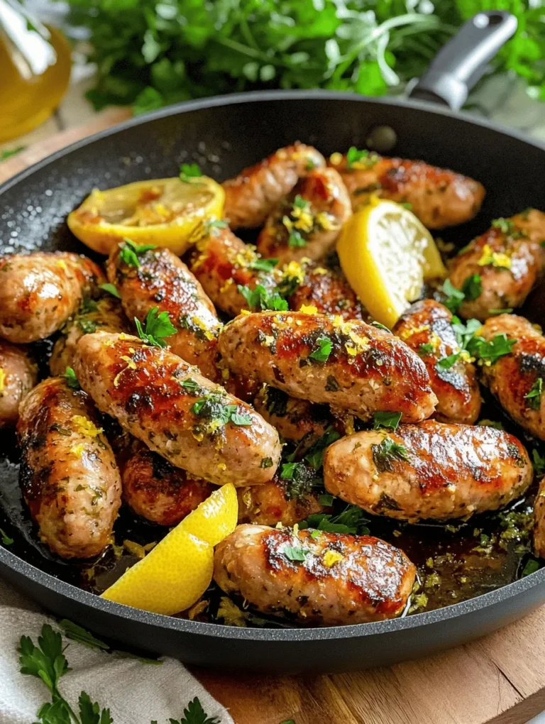 There’s something inherently satisfying about crafting your own sausages at home. The allure of homemade sausages lies not only in the freshness and superior taste but also in the ability to control every ingredient that goes into them. This gives you the unique opportunity to tailor flavors to your liking while ensuring a healthier end product. If you're on the lookout for a vibrant twist on a classic dish, then Zesty Lemon Herb Chicken Sausages should certainly be on your radar. These sausages stand out as a fresh, flavorful alternative to traditional pork or beef sausages, offering a delightful mix of savory and zesty notes that is sure to impress your taste buds.