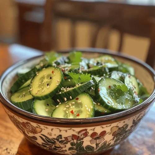 If you're looking for a refreshing and vibrant dish that perfectly complements any meal, look no further than the Crunchy Asian Cucumber Salad. This delightful salad is not only a feast for the eyes but also a treat for your taste buds. Bursting with crisp textures and tangy flavors, it is a versatile addition to your dining table, whether you're hosting a summer barbecue, preparing a weeknight dinner, or simply enjoying a light lunch.