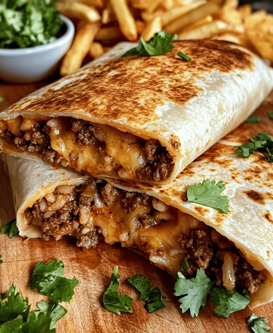 Cheesy Beef Burritos with Crispy Fries offer a delightful culinary experience that marries the beloved flavors of classic burritos with the satisfying crunch of perfectly cooked fries. This dish stands out not only for its taste but also for its unique presentation, making it a perfect choice for family dinners, casual gatherings, or a cozy night in. The burrito, a staple of Mexican cuisine, is known for its versatility and ability to be filled with various ingredients, making it a favorite among food lovers worldwide.