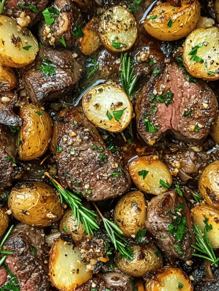 In the realm of comforting and satisfying meals, few dishes can rival the allure of a Sizzling Garlic Butter Steak and Potatoes Skillet. This delightful recipe combines tender sirloin steak with perfectly crispy baby potatoes, all enhanced by the rich flavors of garlic and fresh herbs. The sizzling sound of steak hitting a hot skillet, the enticing aroma of garlic wafting through the kitchen, and the golden-brown crispness of baby potatoes create a symphony of sensory experiences that make this dish utterly irresistible.