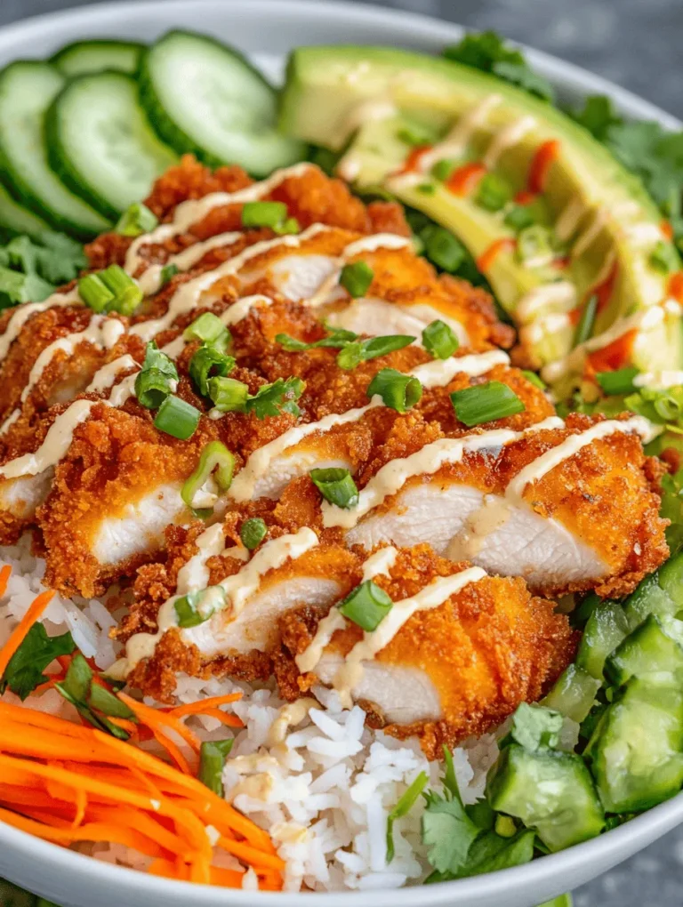 At the heart of Bang Bang Chicken Bowls lies a trio of main components: crispy chicken, an assortment of fresh vegetables, and the signature Bang Bang sauce. Each element plays a crucial role in creating a dish that is not only delicious but also balanced and nutritious.