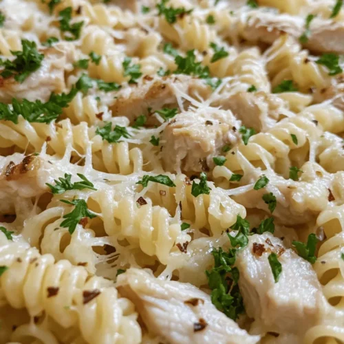 Welcome to a culinary delight that combines the rich, creamy textures of a classic pasta dish with the savory goodness of garlic butter chicken. This Creamy Garlic Butter Chicken and Rotini in Parmesan Sauce is an indulgent meal that strikes the perfect balance between comfort and simplicity. As life gets busier, finding weeknight meals that are both satisfying and quick to prepare becomes increasingly vital, and this recipe fits that bill perfectly. With its luscious sauce enveloping tender chicken and rotini pasta, it promises to please the palate of everyone at the table, making it a fantastic choice for family dinners or casual gatherings.