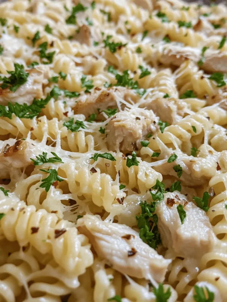 Welcome to a culinary delight that combines the rich, creamy textures of a classic pasta dish with the savory goodness of garlic butter chicken. This Creamy Garlic Butter Chicken and Rotini in Parmesan Sauce is an indulgent meal that strikes the perfect balance between comfort and simplicity. As life gets busier, finding weeknight meals that are both satisfying and quick to prepare becomes increasingly vital, and this recipe fits that bill perfectly. With its luscious sauce enveloping tender chicken and rotini pasta, it promises to please the palate of everyone at the table, making it a fantastic choice for family dinners or casual gatherings.