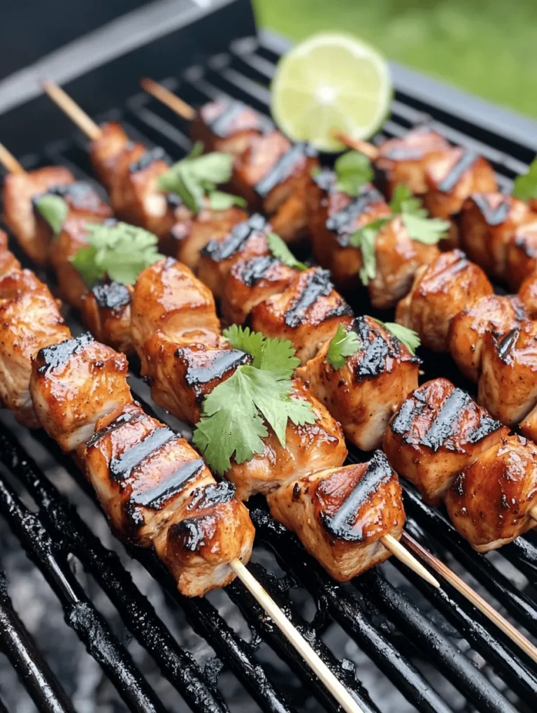 If you're looking for a dish that embodies the vibrant and rich flavors of Thai cuisine while being easy to prepare, look no further than Easy Grilled Thai Chicken Skewers. This delightful dish features juicy chicken marinated in a savory blend of spices, herbs, and sauces, all perfectly grilled to achieve that smoky flavor and charred texture. The appeal of chicken skewers lies in their versatility; they can be served as a main course for a summer barbecue, as finger food at a party, or even as a quick weeknight dinner. With their colorful presentation and mouthwatering taste, these skewers are sure to impress your family and friends.