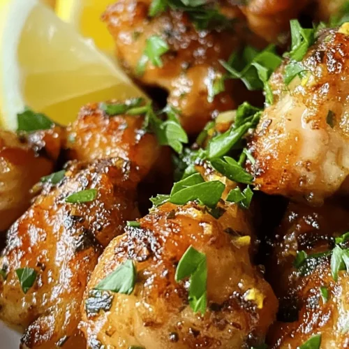 Garlic Butter Chicken Bites boast a flavor profile that is nothing short of irresistible. The dish marries the earthy richness of garlic and butter with the savory goodness of chicken, creating a mouthwatering experience that is both comforting and gourmet. The allure of garlic butter dishes is firmly rooted in their ability to transform the ordinary into the extraordinary. As the garlic sautés in butter, it releases aromatic compounds that enhance the overall flavor of the meal—resulting in a dish that is not only tasty but also aromatic enough to entice anyone within sniffing range.