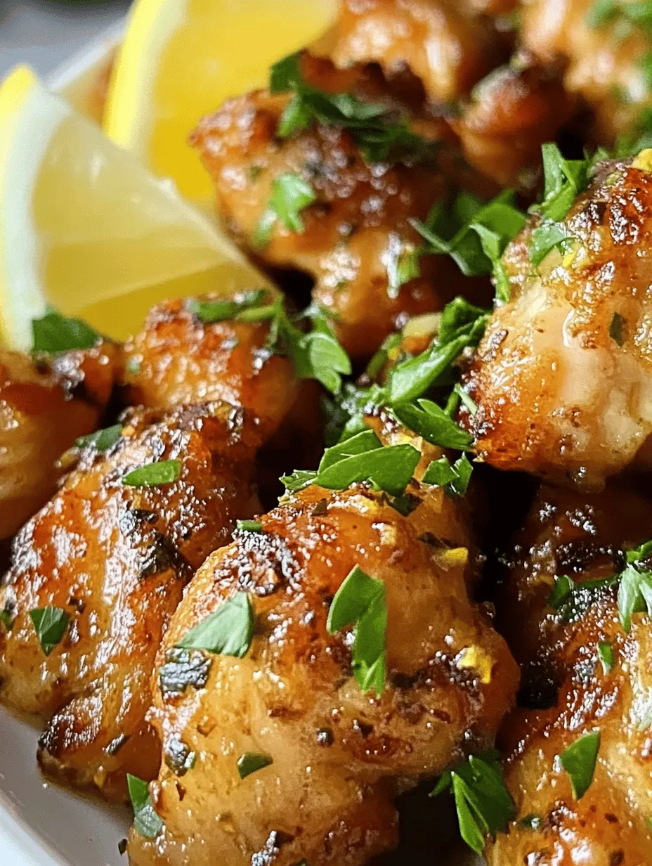 Garlic Butter Chicken Bites boast a flavor profile that is nothing short of irresistible. The dish marries the earthy richness of garlic and butter with the savory goodness of chicken, creating a mouthwatering experience that is both comforting and gourmet. The allure of garlic butter dishes is firmly rooted in their ability to transform the ordinary into the extraordinary. As the garlic sautés in butter, it releases aromatic compounds that enhance the overall flavor of the meal—resulting in a dish that is not only tasty but also aromatic enough to entice anyone within sniffing range.
