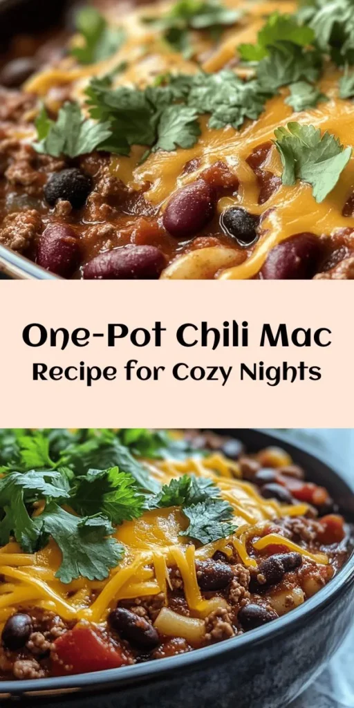 Get ready for a comforting bowl of Chili Mac Delight, perfect for a family dinner or meal prep! This hearty dish combines elbow macaroni, ground beef (or turkey), kidney and black beans, and crushed tomatoes, all seasoned to perfection. Topped with melted cheddar cheese, it’s a cheesy, spicy dream come true. Ready in just 40 minutes, it’s a quick and satisfying meal the whole family will love. Don't forget to garnish with cilantro or green onions for a fresh finish!