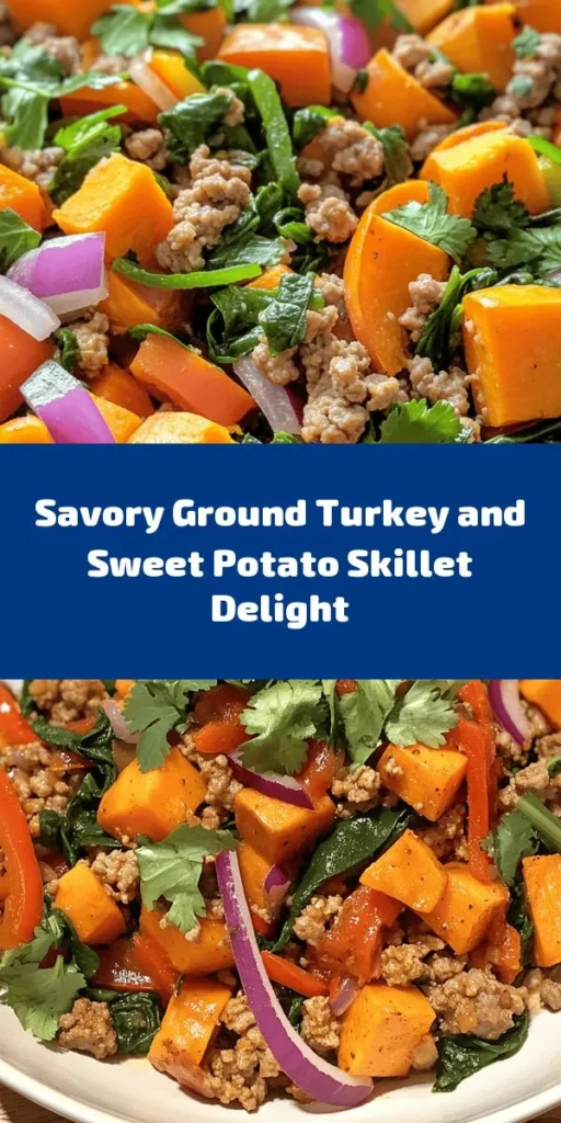 Discover a delicious and healthy Ground Turkey Sweet Potato Skillet recipe that’s perfect for any weeknight dinner! This one-pan meal features savory ground turkey, tender sweet potatoes, vibrant bell peppers, and fresh greens, all seasoned with aromatic spices. Ready in just 25 minutes, it’s quick to prep and clean up. Enjoy a wholesome dish packed with nutrients and flavor, garnished with fresh herbs for that extra touch. Perfect for busy families!