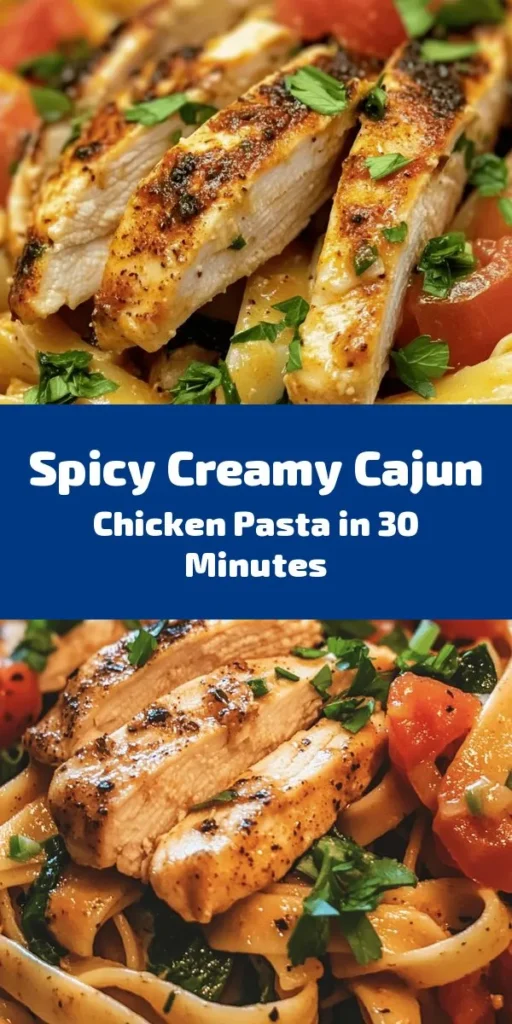 Savor the bold flavors of this Spicy & Creamy Cajun Chicken Pasta! This quick and easy recipe combines tender chicken, zesty Cajun spices, and a creamy sauce that envelops fettuccine perfectly. Ready in just 30 minutes, it’s perfect for weeknight dinners. Toss in fresh spinach and sprinkle with Parmesan cheese for a delightful finish. Add a pop of color with green onions and parsley. Your taste buds will thank you for this fiery pasta dish!