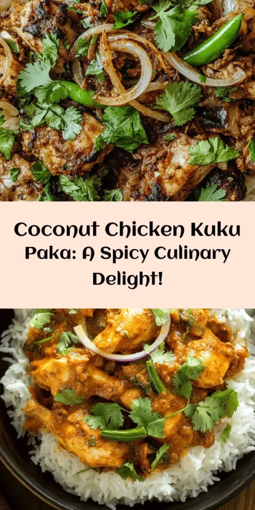 Discover the flavors of East Africa with this Spiced Coconut Chicken Delight, Kuku Paka! Tender chicken thighs and drumsticks are marinated in a blend of spices, then simmered in rich coconut milk for a creamy, aromatic dish. Sautéed onions, garlic, and ginger elevate the dish, while a hint of lime adds brightness. It's perfect served with rice or chapati. A delightful recipe that brings warmth and flavor to your table! Enjoy a taste of adventure in every bite!