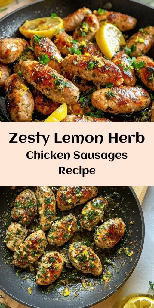 Savor the vibrant flavors of Zesty Lemon Herb Chicken Sausages! Made with ground chicken, fresh parsley, zingy lemon, and aromatic herbs, these homemade sausages are not only delicious but also easy to prepare. Perfect for grilling or sautéing, they add a burst of flavor to your meals. Serve them on buns, toss them in a salad, or pair with roasted veggies for a delightful dinner. Enjoy a fresh twist on a classic favorite!