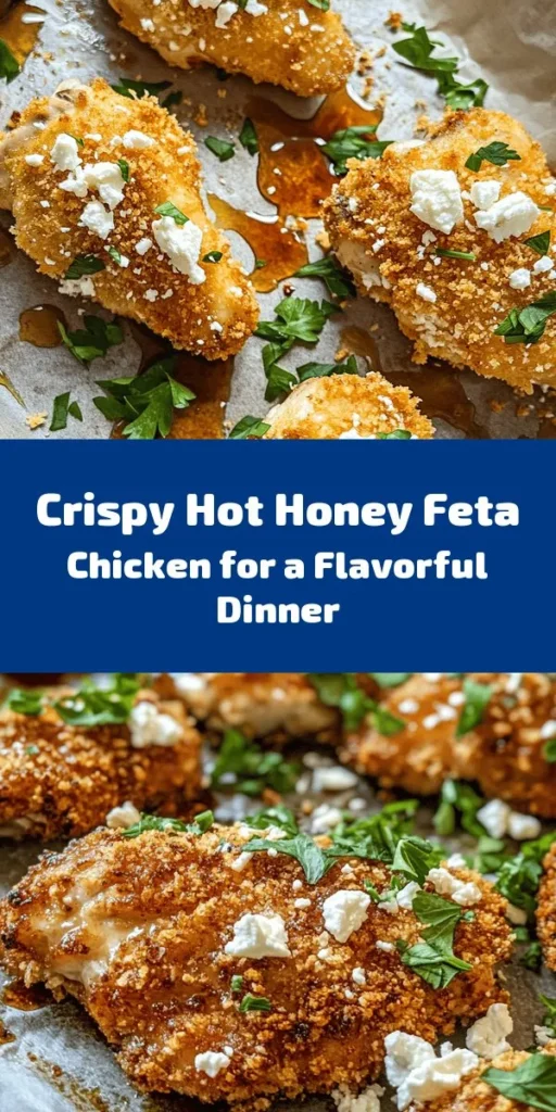 Elevate your dinner with this mouthwatering Crispy Hot Honey Feta Chicken! Perfectly seasoned chicken breasts are coated in a crunchy panko crust, topped with creamy feta, and drizzled with a sweet and spicy hot honey. This easy recipe comes together in just 45 minutes, making it perfect for a weeknight meal or entertaining guests. Pair it with your favorite sides and watch everyone fall in love with this delicious dish! 🍯🐔