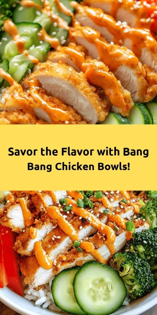 Savor the flavors of Asia with these Bang Bang Chicken Bowls! Juicy, golden chicken thighs are tossed in a creamy, spicy Bang Bang sauce made with mayonnaise, sweet chili, and sriracha. Served on a bed of fluffy jasmine rice and topped with vibrant broccoli, bell peppers, cucumbers, and creamy avocado, this dish is not only delicious but also colorful and healthy. Perfect for a quick weeknight dinner or meal prep, enjoy a taste explosion in every bite!