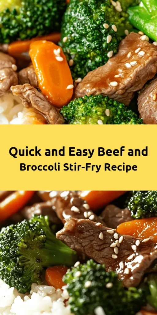 Elevate your weeknight dinner with this delicious Beef & Broccoli Delight! This easy recipe features tender flank steak marinated in savory sauces and stir-fried with vibrant broccoli and carrots for a perfect balance of flavors. Ready in just 45 minutes, it’s the ideal choice for busy nights. Serve it over rice for a hearty meal, and don’t forget to sprinkle some sesame seeds on top for that extra touch. Your family will love every bite!