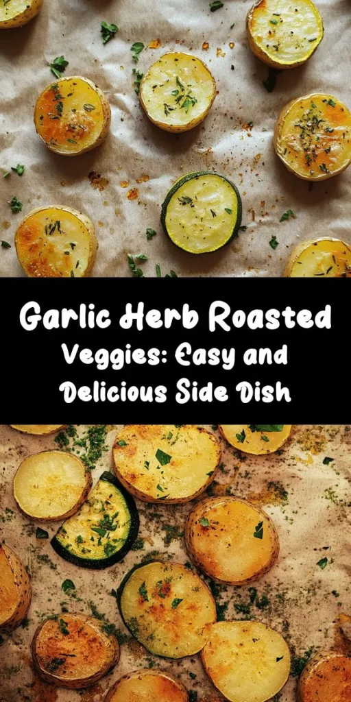 Elevate your dinner with these delicious Garlic Herb Roasted Potatoes, Carrots, and Zucchini! This easy recipe features tender baby potatoes, sweet carrots, and vibrant zucchini tossed in a flavorful garlic herb blend. Perfect for any meal, this colorful side dish comes together in just 40 minutes. Simply roast until golden, sprinkle with fresh parsley, and enjoy! Ideal for family dinners, meal prep, or entertaining. Give it a try!