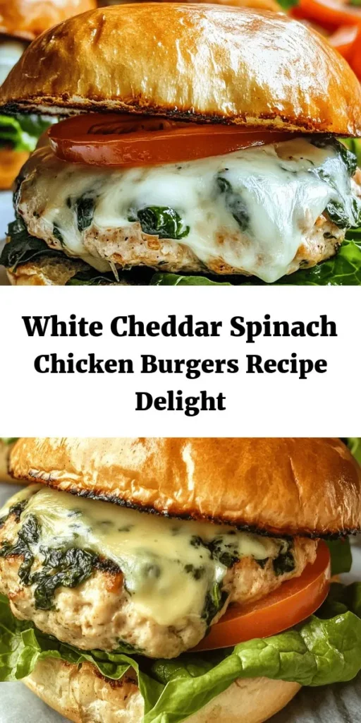 Elevate your burger night with these delicious White Cheddar and Spinach Chicken Burgers! Packed with flavor from fresh spinach, creamy white cheddar, and seasoned chicken, they're both healthy and satisfying. Prep in just 15 minutes and cook to perfection in only 30. Serve on toasted buns with crispy lettuce and juicy tomatoes for a meal everyone will love. Perfect for family dinners or summer BBQs! Get ready to impress your taste buds!