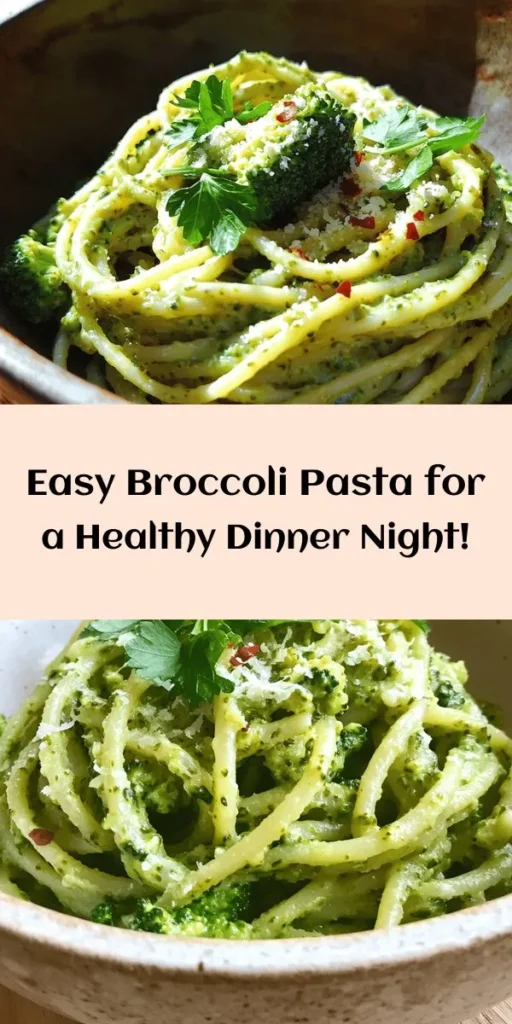 Looking for a quick and healthy meal? Try this vibrant Easy Healthy Broccoli Pasta! Packed with nutritious broccoli and tossed in a flavorful garlic and olive oil sauce, this dish is ready in just 20 minutes. With options for whole grain or gluten-free pasta, it’s perfect for any dietary preference. Top with fresh parsley and a sprinkle of Parmesan for an extra touch. Enjoy a delicious meal that’s both satisfying and good for you! 🌿🍝
