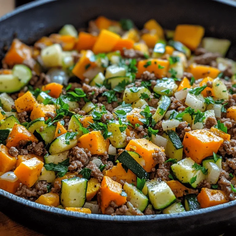 In the fast-paced world we live in, the appeal of one-skillet meals has never been more pronounced. These dishes offer a perfect blend of convenience and flavor, making them a popular choice for busy individuals and families alike. Among the myriad of one-skillet recipes, the Savory Ground Beef Zucchini & Sweet Potato Skillet stands out as a delicious option that not only satisfies hunger but also nourishes the body. With just a few wholesome ingredients, you can whip up a hearty meal that caters to various dietary preferences, ensuring everyone at the table leaves satisfied.