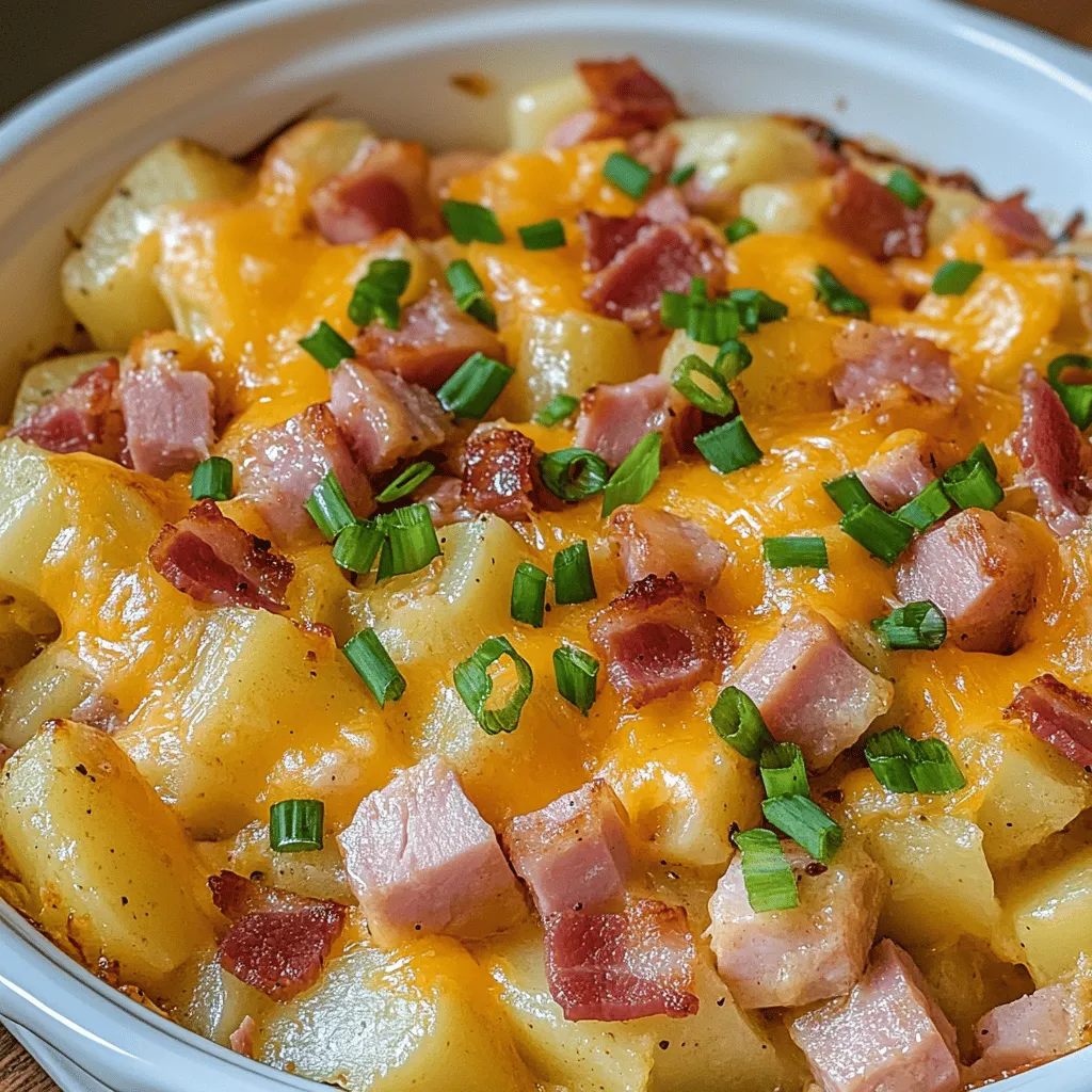 If you’re on the hunt for a dish that embodies comfort and indulgence, look no further than Cheesy Ham & Bacon Potato Delight. This recipe is a harmonious blend of creamy potatoes, savory ham, and crispy bacon, all enveloped in a rich, cheesy sauce. It’s a dish that invites you to gather around the table, perfect for family gatherings, potlucks, or simply a cozy night in. The appeal of this delightful meal lies in its ability to bring together loved ones, all while tantalizing their taste buds with a balance of flavors and textures.