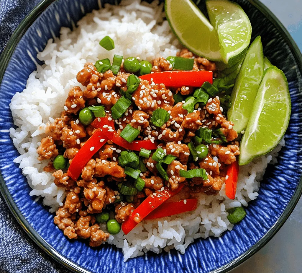 At the heart of the Firecracker Ground Chicken Bowl is ground chicken, a lean protein that is both versatile and healthy. Ground chicken absorbs flavors exceptionally well, making it an ideal canvas for the bold spices and sauces that characterize this dish. Compared to other meats, ground chicken has a lower fat content, making it a nutritious choice for those looking to maintain a balanced diet. It cooks quickly, which is essential for a weeknight meal, and can be easily paired with various seasonings and ingredients to create diverse flavor profiles.