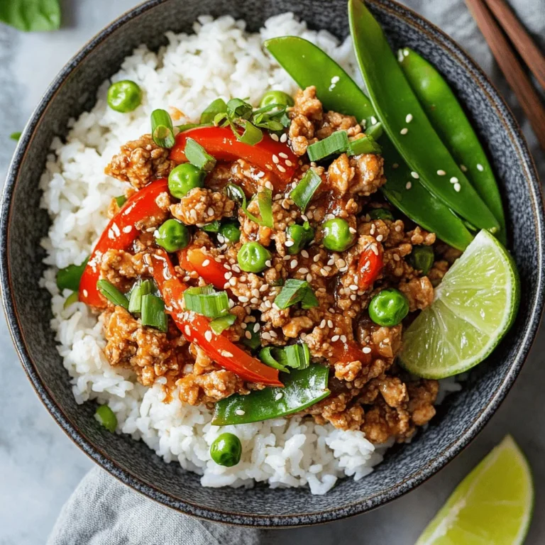 At the heart of the Firecracker Ground Chicken Bowl is ground chicken, a lean protein that is both versatile and healthy. Ground chicken absorbs flavors exceptionally well, making it an ideal canvas for the bold spices and sauces that characterize this dish. Compared to other meats, ground chicken has a lower fat content, making it a nutritious choice for those looking to maintain a balanced diet. It cooks quickly, which is essential for a weeknight meal, and can be easily paired with various seasonings and ingredients to create diverse flavor profiles.