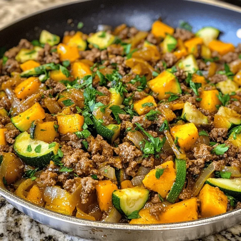 In the world of home cooking, few dishes are as enticing as a savory skillet meal. The Savory Ground Beef Zucchini Sweet Potato Skillet is not only a one-pan wonder but also a delightful blend of flavors and textures that can satisfy even the pickiest eaters. This dish combines the heartiness of ground beef with the subtle sweetness of sweet potatoes and the freshness of zucchini, creating a balanced meal that is both nutritious and delicious.