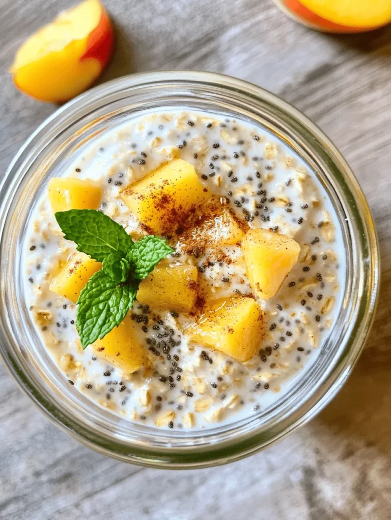 In today’s fast-paced world, breakfast often becomes an afterthought. However, overnight oats have emerged as a popular and convenient breakfast choice for health-conscious individuals and busy families alike. These delightful, no-cook oats allow you to prepare a nutritious meal in advance, ensuring that you can start your day with energy and satisfaction. The recipe we're diving into today combines the wholesome goodness of oats with the sweet, juicy flavor of fresh peaches, creating a dish that’s not only delicious but also packed with nutrients.