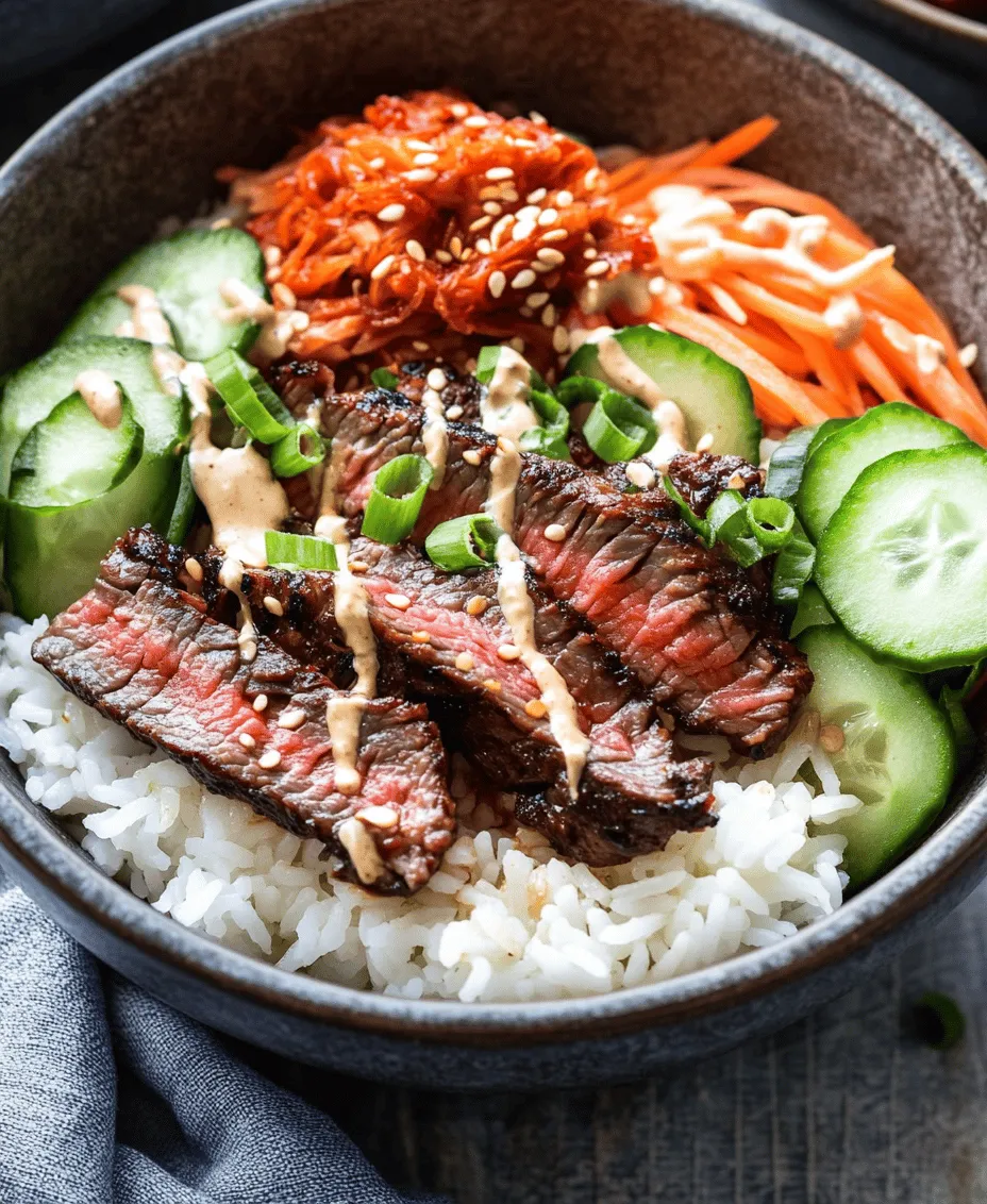 Indulge in the vibrant and dynamic flavors of Korean cuisine with our Sizzling Korean BBQ Steak Rice Bowls. This delightful dish marries the rich, savory notes of tender marinated flank steak with the aromatic goodness of jasmine rice and a colorful medley of fresh vegetables. Crowned with a zesty spicy cream sauce, this recipe elevates the traditional rice bowl into an unforgettable culinary experience.