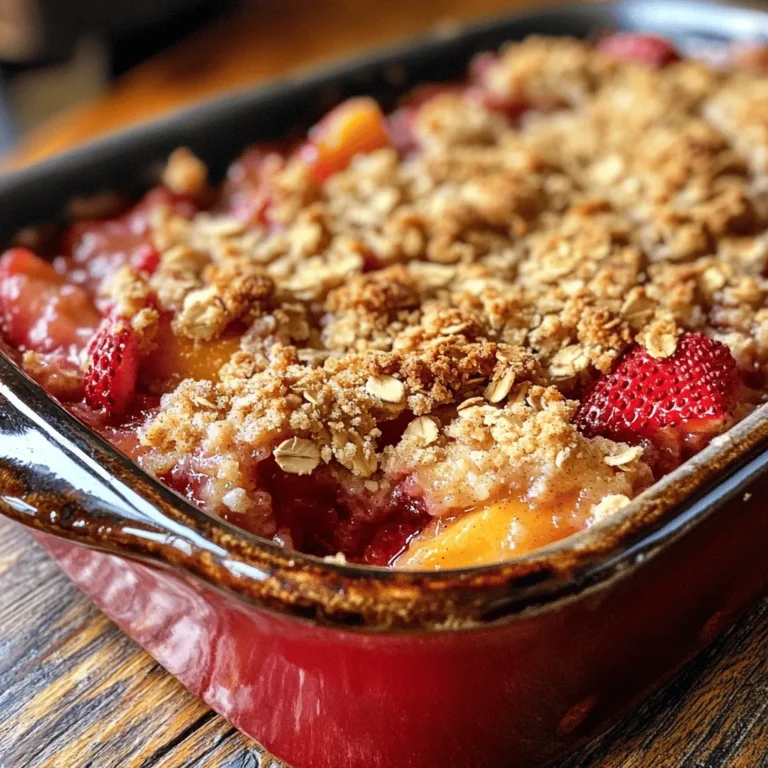 As the warm summer sun shines down and fresh fruits burst into season, nothing quite captures the essence of summer like a Strawberry Peach Crisp. This delightful dessert harmonizes sweet strawberries and juicy peaches, creating a perfect balance of flavors that is both comforting and refreshing. Whether you're hosting a family gathering, a backyard barbecue, or simply enjoying a quiet evening at home, this crisp is an ideal choice that is sure to impress your guests and satisfy your sweet tooth.