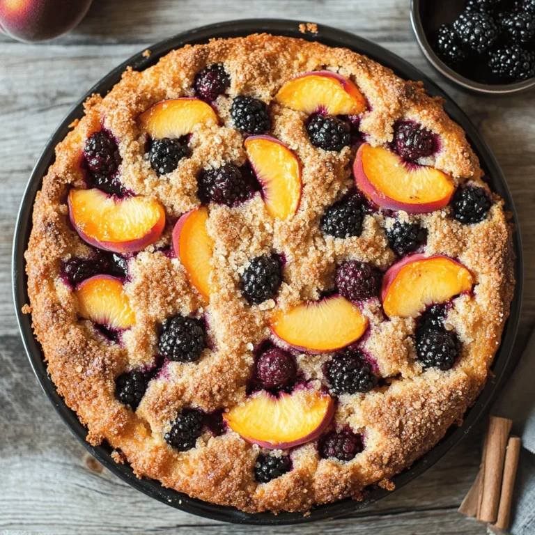 When it comes to baking, the technique is just as crucial as the ingredients used. One vital aspect of baking this Peach Blackberry Coffee Cake is the process of folding in the fruits. It is essential to handle the batter gently and avoid overmixing. Overmixing can lead to a dense and tough cake, as it incorporates too much air and activates the gluten in the flour. Instead, use a spatula to fold the diced peaches and blackberries into the batter. Aim to combine them until they are just incorporated, allowing the fruits to maintain their shape and providing bursts of flavor with every bite.