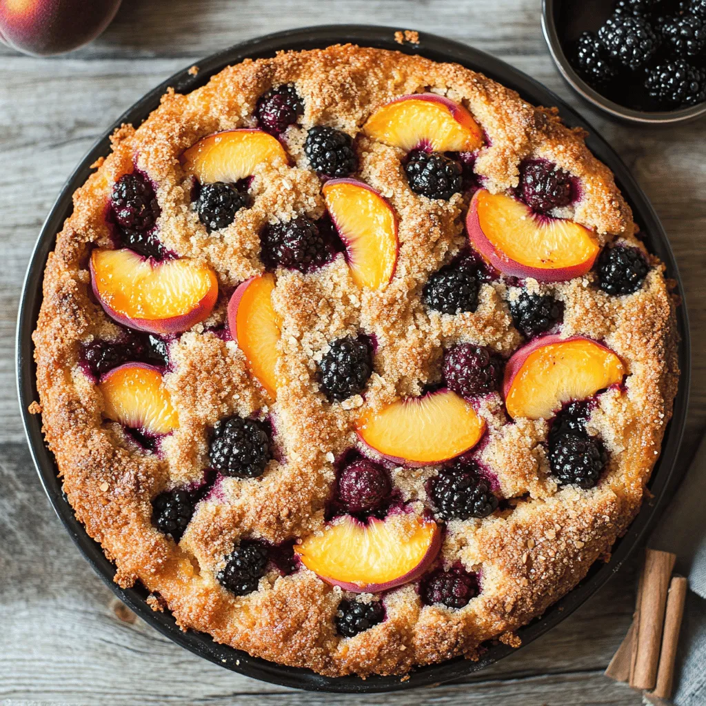 When it comes to baking, the technique is just as crucial as the ingredients used. One vital aspect of baking this Peach Blackberry Coffee Cake is the process of folding in the fruits. It is essential to handle the batter gently and avoid overmixing. Overmixing can lead to a dense and tough cake, as it incorporates too much air and activates the gluten in the flour. Instead, use a spatula to fold the diced peaches and blackberries into the batter. Aim to combine them until they are just incorporated, allowing the fruits to maintain their shape and providing bursts of flavor with every bite.