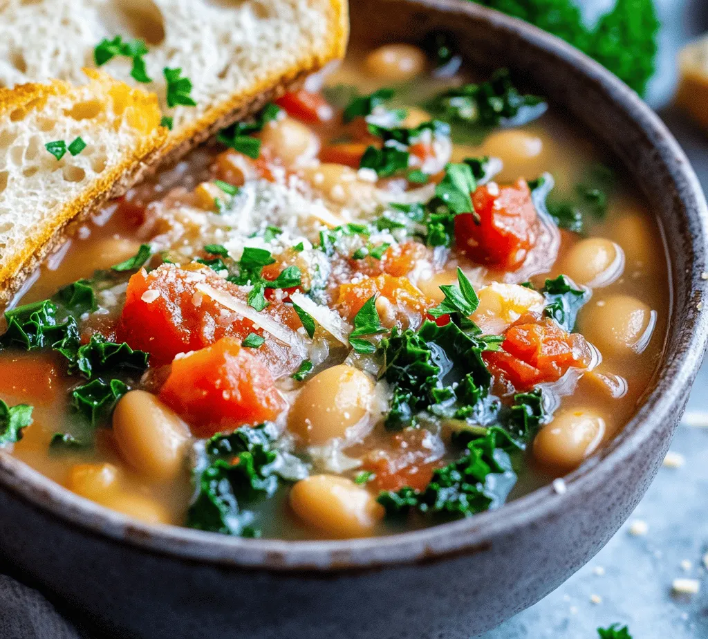 White beans, particularly cannellini beans, are the stars of this recipe. Rich in plant-based protein, fiber, and essential nutrients, they are an excellent choice for anyone looking to maintain a balanced diet. The fiber content in white beans aids digestion and helps keep you feeling full longer, making this soup a great option for those watching their weight. Additionally, these beans are packed with vitamins and minerals such as iron, magnesium, and potassium, which can contribute to overall health.