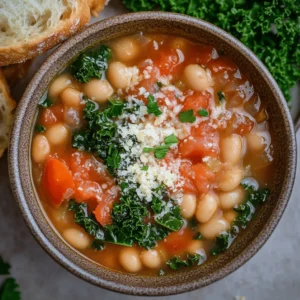 White beans, particularly cannellini beans, are the stars of this recipe. Rich in plant-based protein, fiber, and essential nutrients, they are an excellent choice for anyone looking to maintain a balanced diet. The fiber content in white beans aids digestion and helps keep you feeling full longer, making this soup a great option for those watching their weight. Additionally, these beans are packed with vitamins and minerals such as iron, magnesium, and potassium, which can contribute to overall health.