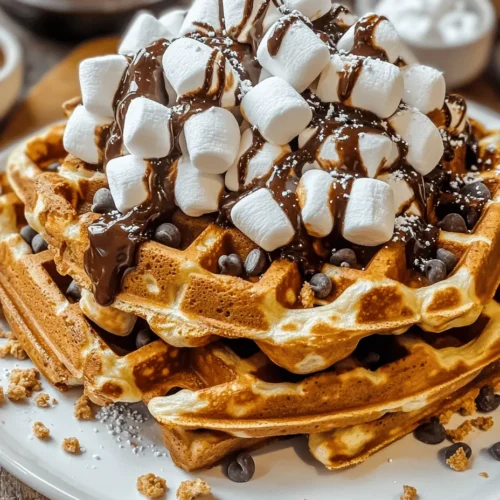 In recent years, the breakfast scene has witnessed a delightful transformation, with creative dishes taking center stage in kitchens across the globe. Gone are the days of monotonous morning meals; today, breakfast is an opportunity for culinary exploration and indulgence. Among the myriad of innovative breakfast options, S’mores Waffles have emerged as a standout choice, merging the nostalgic flavors of a campfire classic with the comforting charm of a traditional breakfast staple. This recipe invites you to experience the rich, gooey goodness of S’mores in a delightful waffle form, making it an irresistible treat for families, brunch gatherings, and dessert enthusiasts alike.