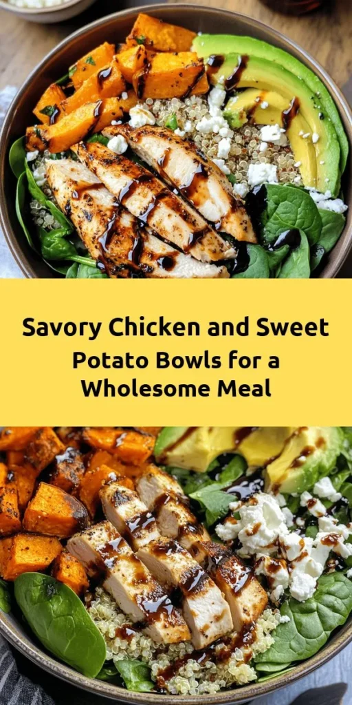 Dive into these Savory Chicken and Sweet Potato Bliss Bowls for a wholesome meal that’s full of flavor! This recipe combines tender grilled chicken, perfectly roasted sweet potatoes, and fluffy quinoa, all layered with fresh spinach. Top it off with creamy avocado and a drizzle of balsamic glaze for an extra burst of taste. Perfect for meal prep or a cozy dinner, these bowls are easy to make and absolutely delicious! Enjoy in just 45 minutes!