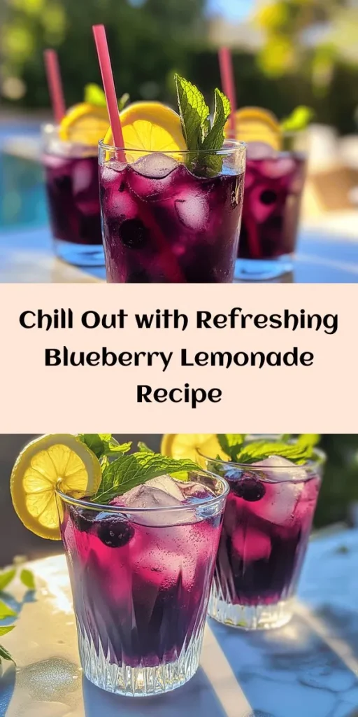 Quench your thirst with this refreshing Blueberry Lemonade! Made with fresh blueberries, zesty lemon juice, and a hint of sweetness, it's perfect for hot days. Start by creating a homemade blueberry syrup, then mix it with lemon juice and cold water for a delightful drink. Garnish with lemon slices and mint for an added touch. Ideal for parties or a simple afternoon treat, this lemonade is sure to impress your guests. Enjoy the balance of sweet and tangy flavors!