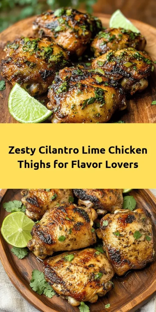 Get ready to savor the vibrant flavors of Cilantro Lime Chicken Thighs! Marinated in a zesty mix of lime juice, fresh cilantro, and spices, these juicy chicken thighs are grilled or baked to perfection. Ideal for a weeknight dinner or a summer BBQ, this dish is easy to prepare and packed with flavor. Serve with lime wedges and extra cilantro for a fresh finish. Perfectly juicy, tender, and oh-so delicious! Enjoy a taste of summer any night of the week!