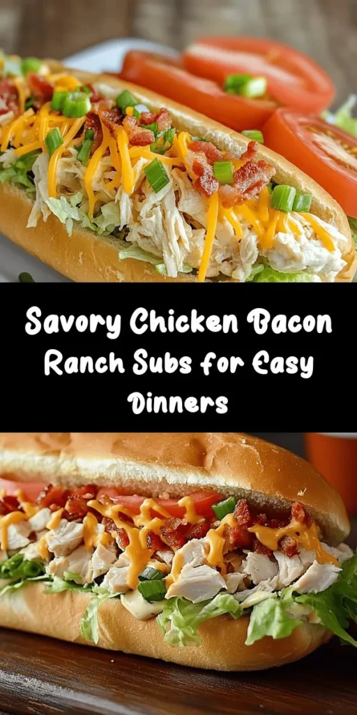 Looking for a quick and tasty meal? Try these Chopped Chicken Bacon Ranch Subs! With savory chicken, crispy bacon, and creamy ranch all nestled in toasted sub rolls, this recipe is perfect for lunch or dinner. You'll love the melted cheddar cheese and fresh veggies that bring it all together. Ready in just 30 minutes, these hearty subs are sure to please the whole family. Add hot sauce for an extra kick if you like!