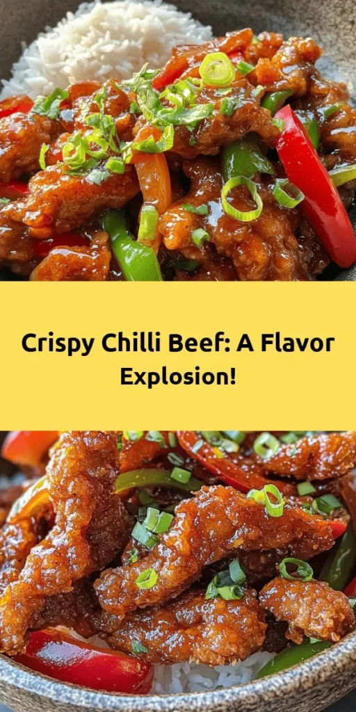 Indulge in the mouthwatering flavors of Crispy Chilli Beef Delight! This easy recipe features tender flank steak, perfectly fried until golden and crispy, then tossed with vibrant bell peppers and a savory sauce. With a perfect balance of sweet and spicy, it's a dish that will impress your family and friends. Ready in just 40 minutes, serve it with steamed rice or noodles for a satisfying meal that will become a new favorite! 🌶️🥢