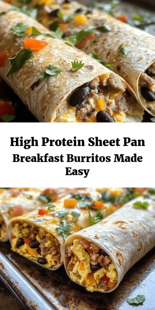 Start your morning right with these macro-friendly, high-protein sheet pan breakfast burritos! Packed with eggs, egg whites, black beans, colorful bell peppers, savory turkey sausage, and a sprinkle of cheese, they're as nutritious as they are delicious. Easy to make and perfect for meal prep, these burritos will keep you fueled all day. Enjoy them fresh or store them for a quick breakfast option. Don't forget to garnish with cilantro and salsa for an extra kick!