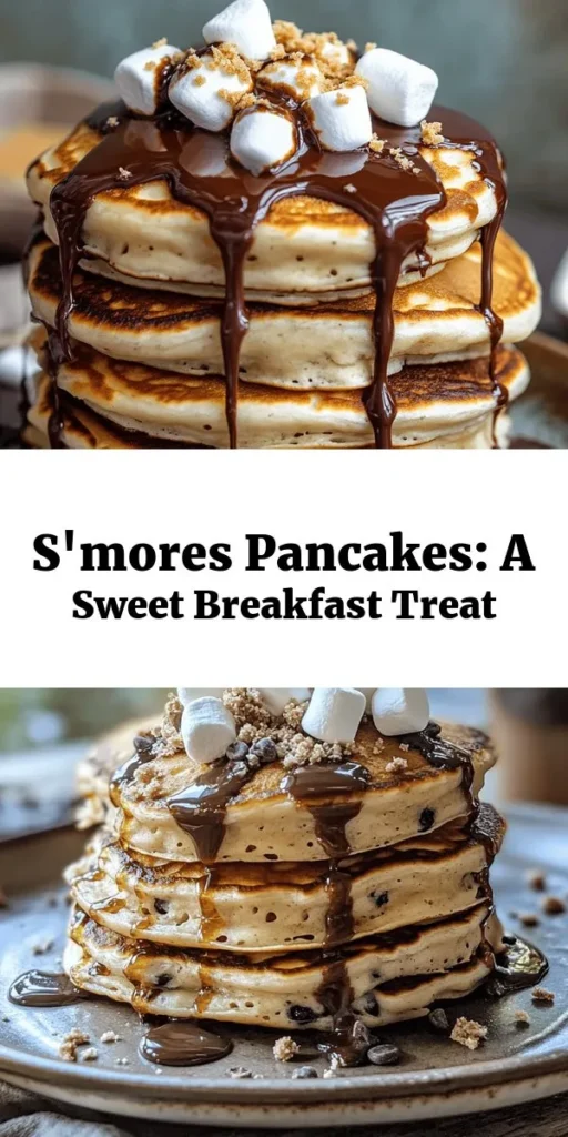 Bring the campfire vibes to breakfast with these S’mores Pancakes! Fluffy buttermilk pancakes are packed with mini marshmallows, chocolate chips, and crushed graham crackers, creating a delightful morning treat that tastes just like the classic dessert. Drizzle with chocolate syrup and sprinkle extra graham cracker crumbs for the perfect finish. This easy recipe is ready in just 30 minutes, making it a fun and indulgent way to start your day!