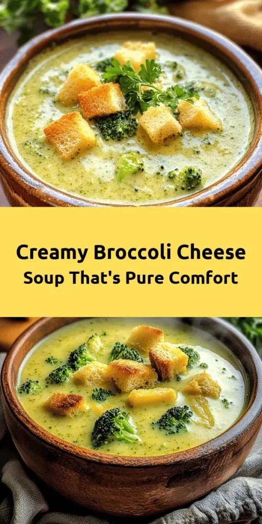 Indulge in this creamy broccoli cheese delight that’s perfect for any season! Packed with fresh broccoli, sharp cheddar, and a hint of Dijon mustard, this comforting soup combines delicious flavors and smooth textures. In just 30 minutes, you’ll have a rich and creamy dish that's ready to warm your soul. Don’t forget to garnish with croutons and parsley for that extra touch. It’s a guaranteed crowd-pleaser for families and friends alike!