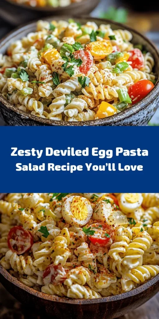 Get ready to savor a delightful twist on a classic dish with this Deviled Egg Pasta Salad! Combining creamy dressing, hard-boiled eggs, vibrant veggies like cherry tomatoes, green onions, and bell peppers, this salad is bursting with flavor. Perfect for picnics, potlucks, or a backyard BBQ, it’s easy to make and sure to impress. Chill before serving for the best taste! Try it today and bring a fresh take to your lunch or dinner table!